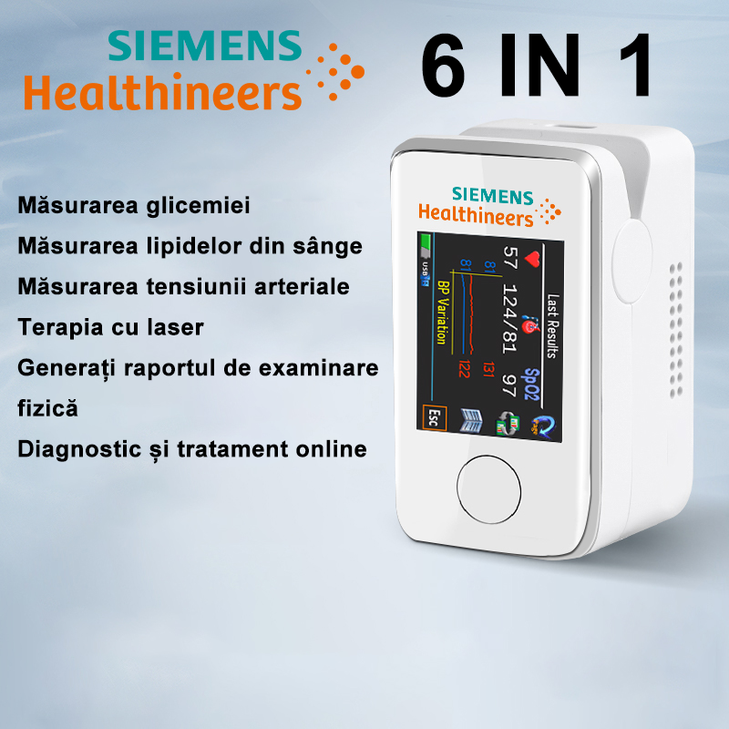 【6 în 1】Tratament cu laser + măsurarea glicemiei + măsurarea lipidelor din sânge + măsurarea tensiunii arteriale + generarea raportului de examinare fizică + diagnostic și tratament online